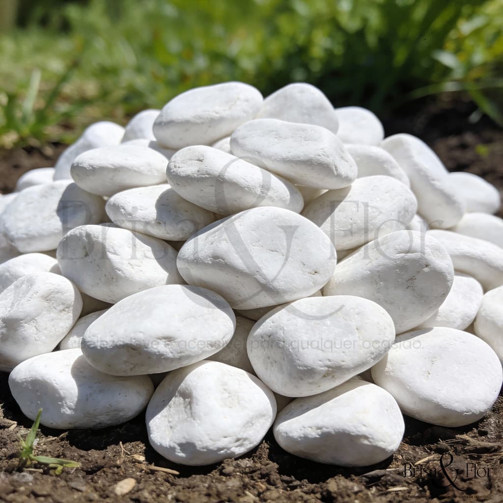 Seixo Branco Dolomita 3kg Pedras Decorativas Vasos Paisagismo Canteiro Terrário Decoração de Jardim