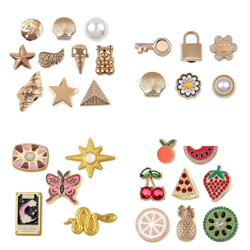 100 # MIss Zoe Metal Jibtz Dos Desenhos Animados Buraco Sacos Acessórios