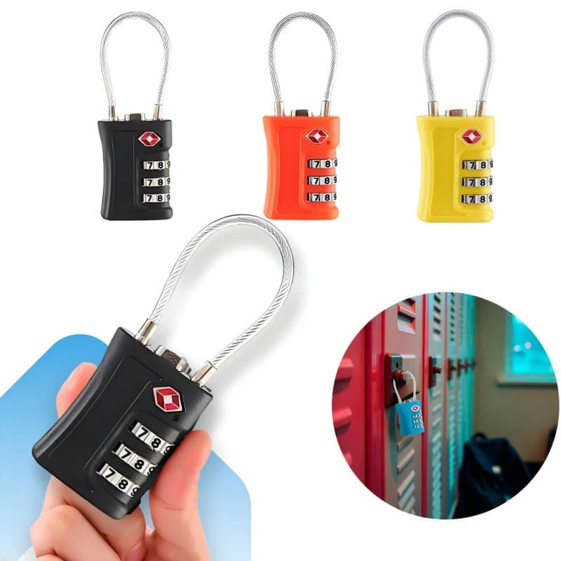 Cadeado Tsa Cabo Aço Senha Mala Viagem Aeroporto Mochila