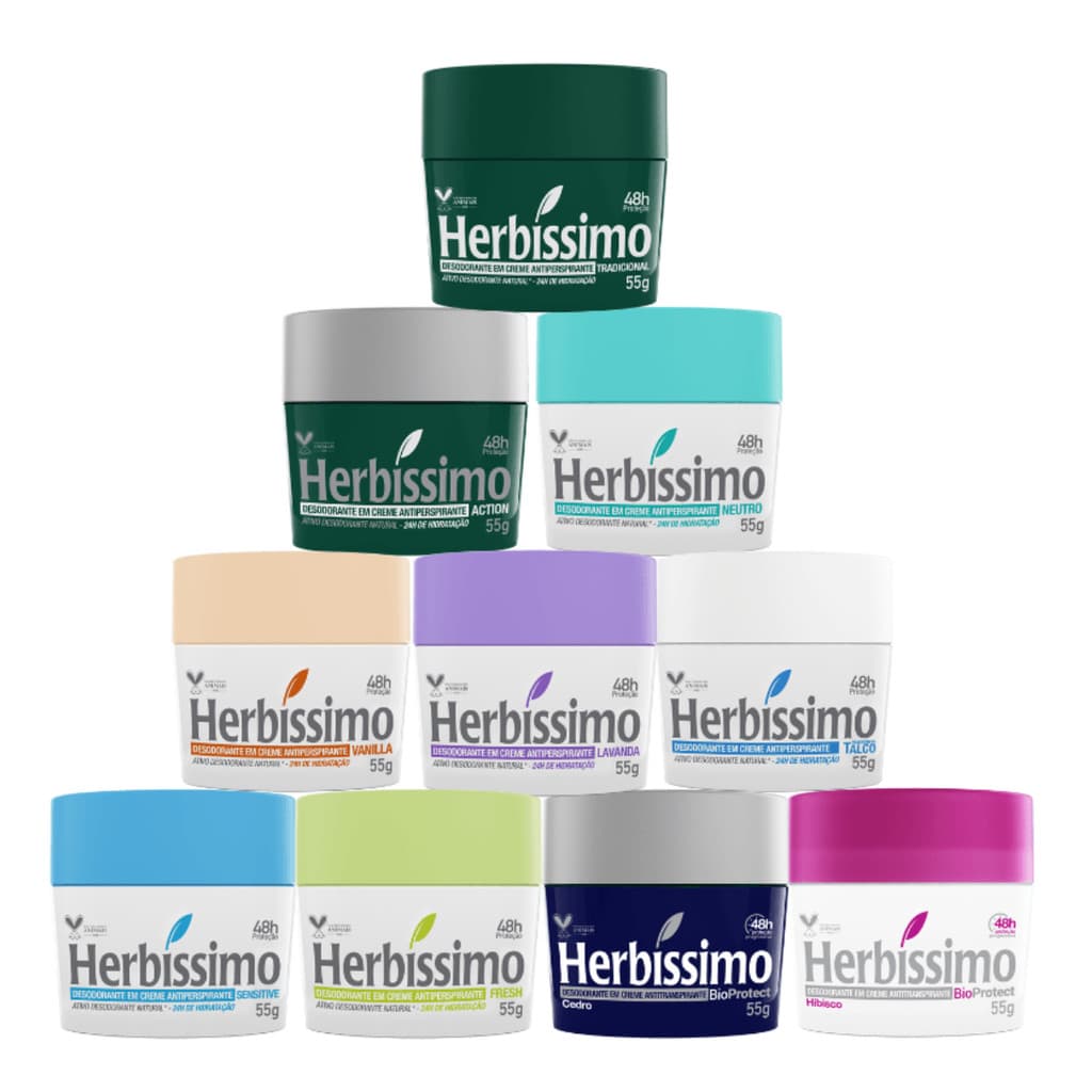 Kit Desodorante em Creme Herbíssimo 55G 3 unidades