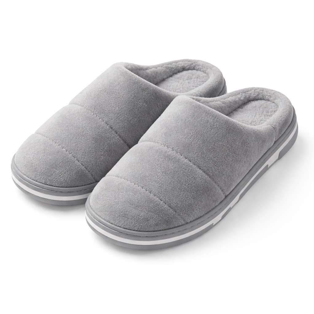 Pantufa Listrada Forrada Confortável Inverno Antiderrapante BY-624