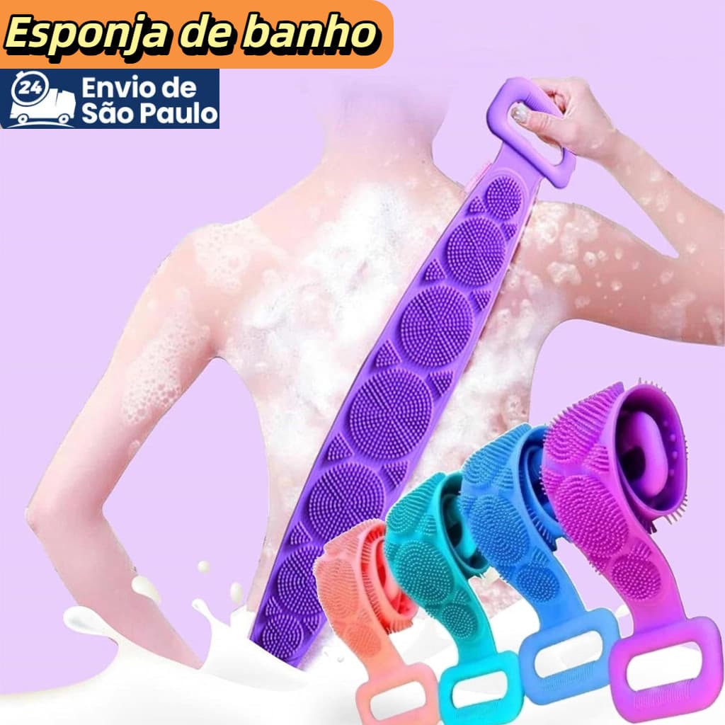 Esponja de Banho lava costa Silicone anti bacteriano Esfoliar O Corpo 70x11.5cm