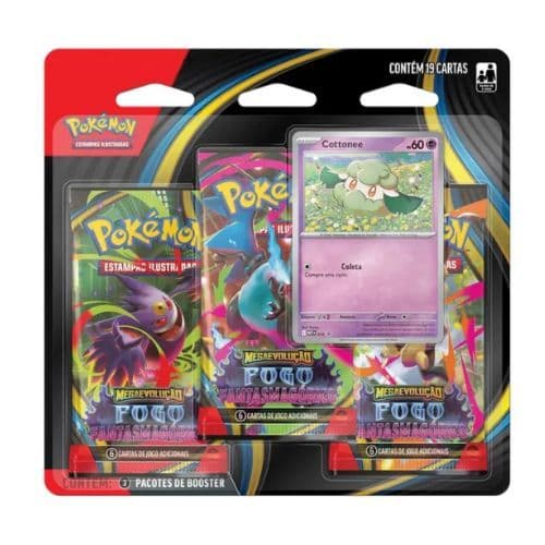 Pokemon Blister Triplo - Fogo Fantasmagórico Cottonee