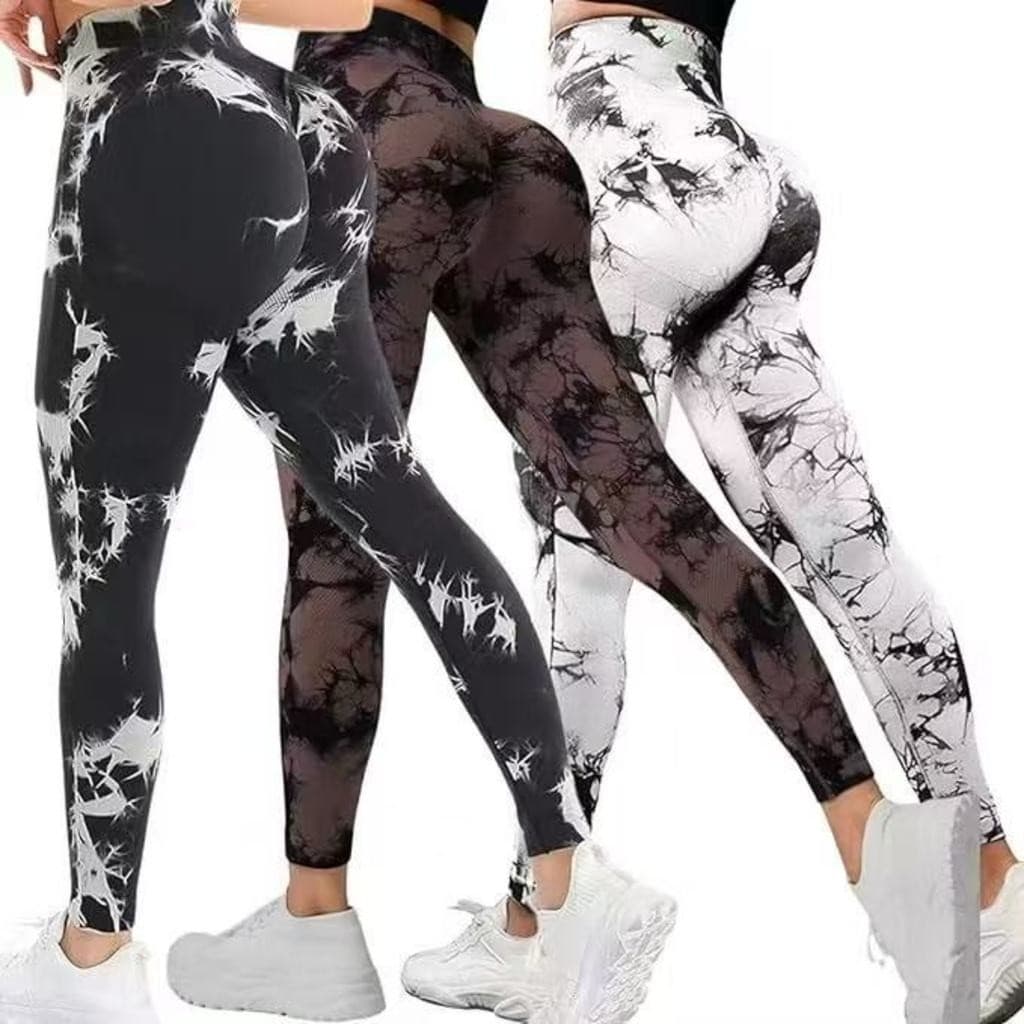 Calça Legging Esportiva Yoga Tie Dye, Legging sem costura, Empina bumbum, Academia Cintura alta. modelo-3