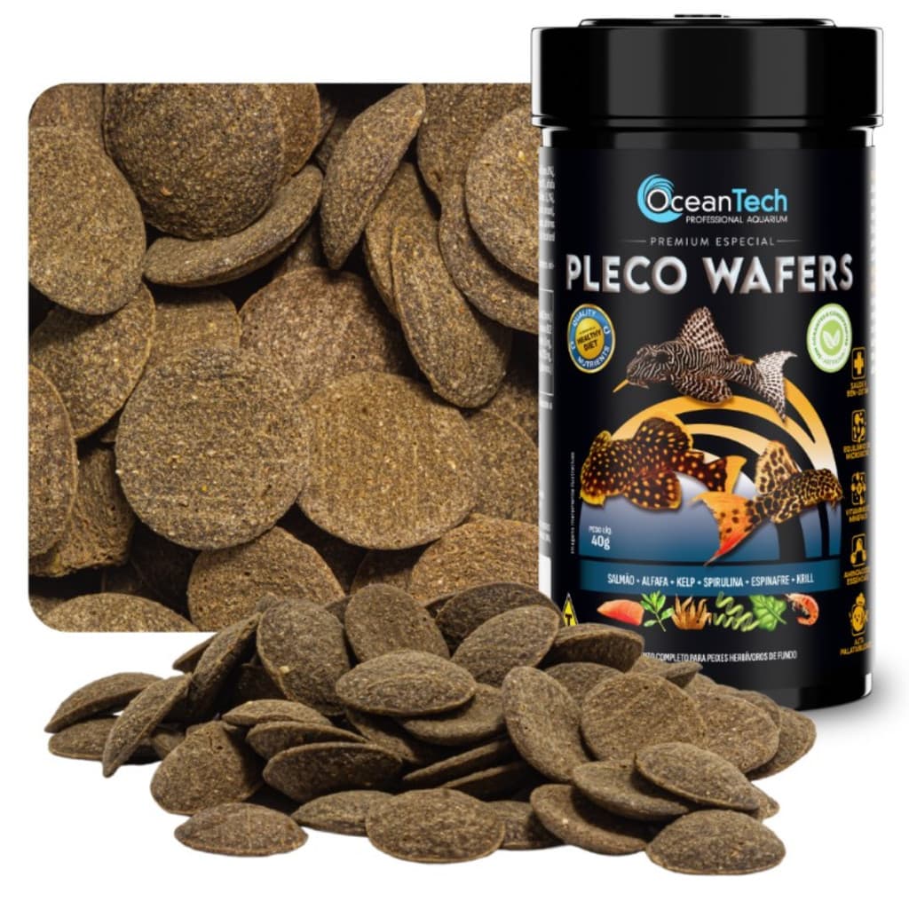 Ração Pleco Wafers 44g Peixes Fundo Aquario Cascudo Botia