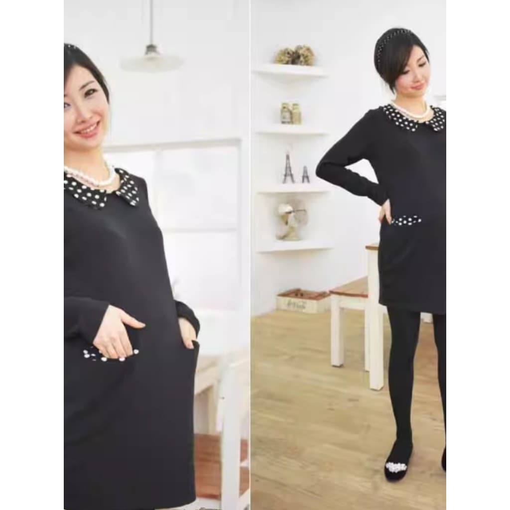 Vestido de maternidade vestido de maternidade primavera outono maternidade manga comprida camiseta vestido de maternidad