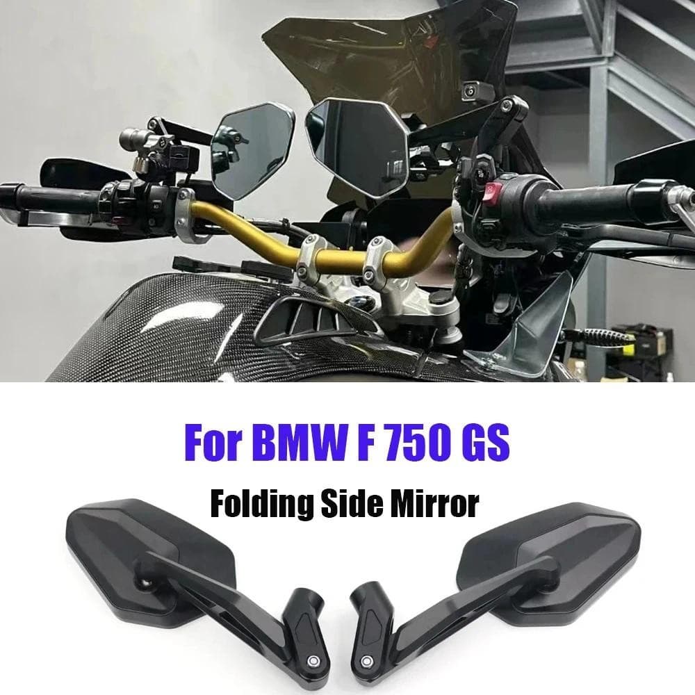 Para BMW F750GS 1250GS ADV Motocicleta Espelho Retrovisor Grande Campo De Visão Ultra Angular Refletor Dobrável Espelhos