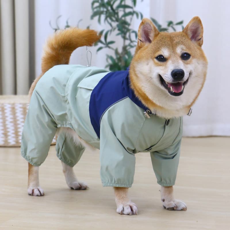 2026 Novo estilo de capa de chuva para cães de estimação de quatro pernas à prova d'água com tudo incluído Jaqueta imper