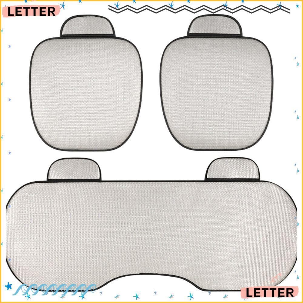 Carta Tapete De Assento Fresco Para Carro , Almofada De Cor Sólida De Seda Gelada Dianteira/Traseira Respirável
