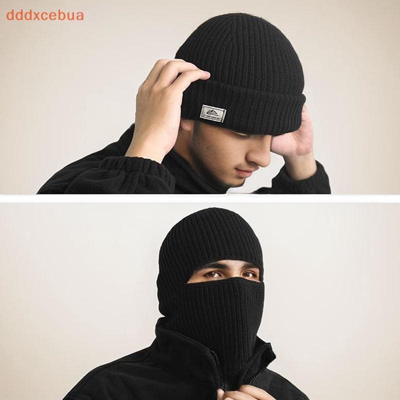[dddxcebua] Balaclava 2 Em 1 Masculino Feminino Inverno Quente Gorro De Malha Rosto Inteiro Esqui Chapéu Ciclismo Ao Ar 