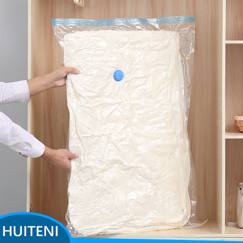 1/2/3 1PC Vácuo Bolsa Armazenamento Organizador De Casa Borda Transparente Roupas Dobráveis