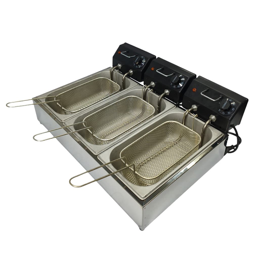 Fritadeira Eletrica Tripla 9 Litros Cuba Inox Fryer Max