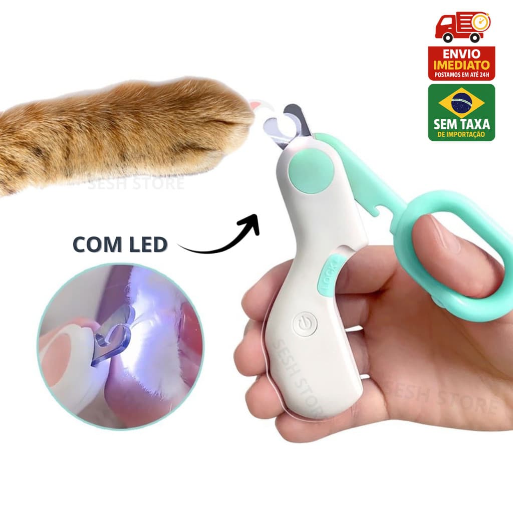 Cortador De Unha Gato Cachorro Profissional Com Led Cachorro Aparador Pet Tesoura De Unha Gato