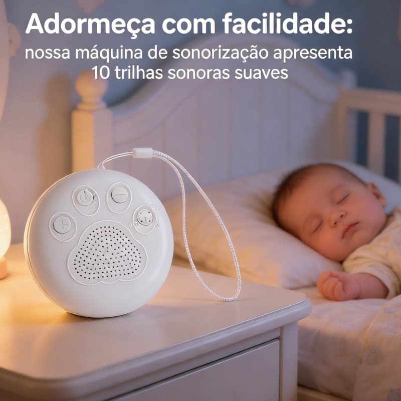 Reprodutor Portátil de Som de Sono para Crianças Música e Ruído Branco Dispositivo Auxiliar de Sono com Música