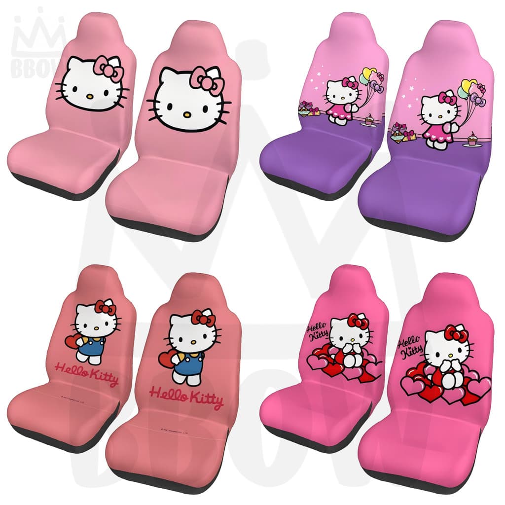 Capas De Assento De Carro Hello Kitty Protetor Universal De Assentos Dianteiros Automotivos Adequado Para , Sedan SUV , 