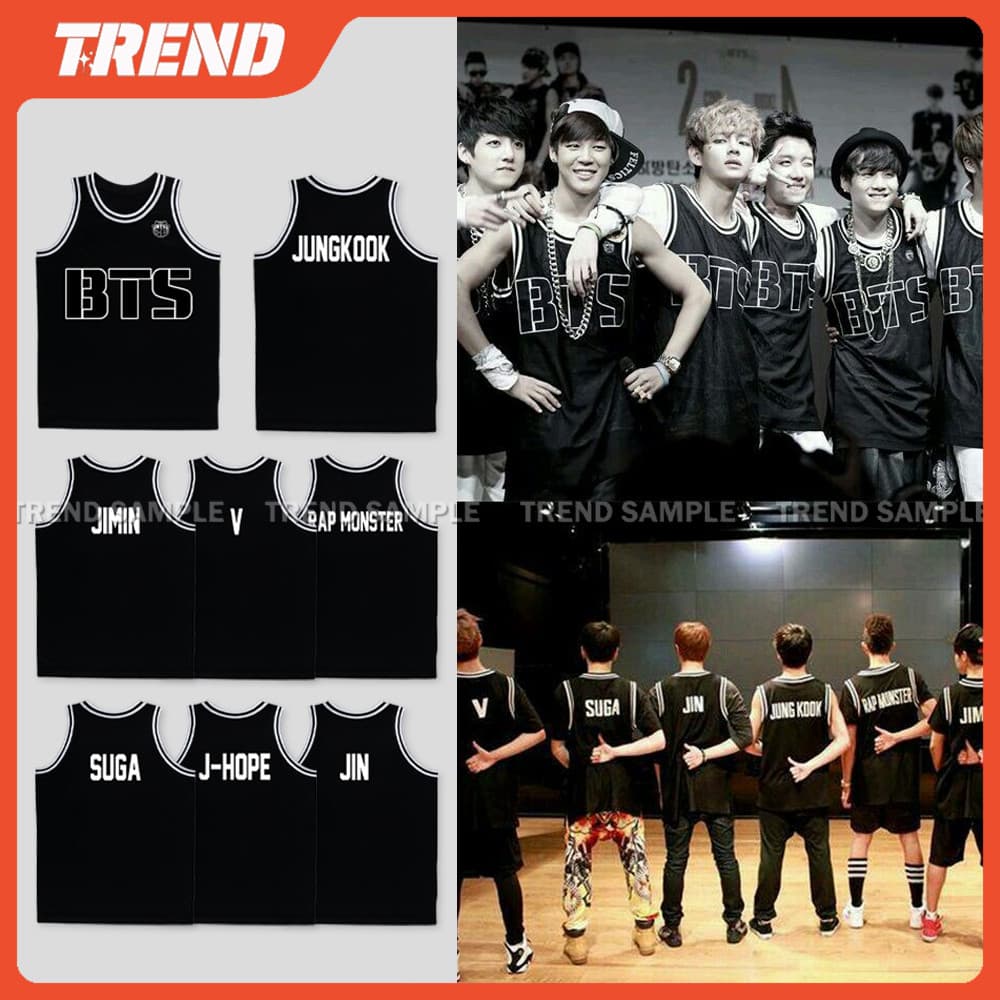 KPOP BTS Jersey Regata Vintage JUNGKOOK SUGA JIMIN V J-HOPE Camiseta Estampada Plus Size Unissex Moda Casual