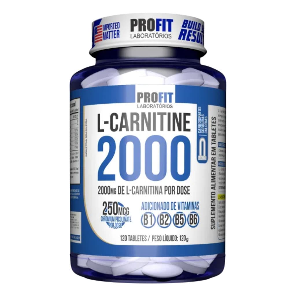 L-Carnitina 2000 + Cromo Profit 60 / 120 Tabletes Performance e Energia