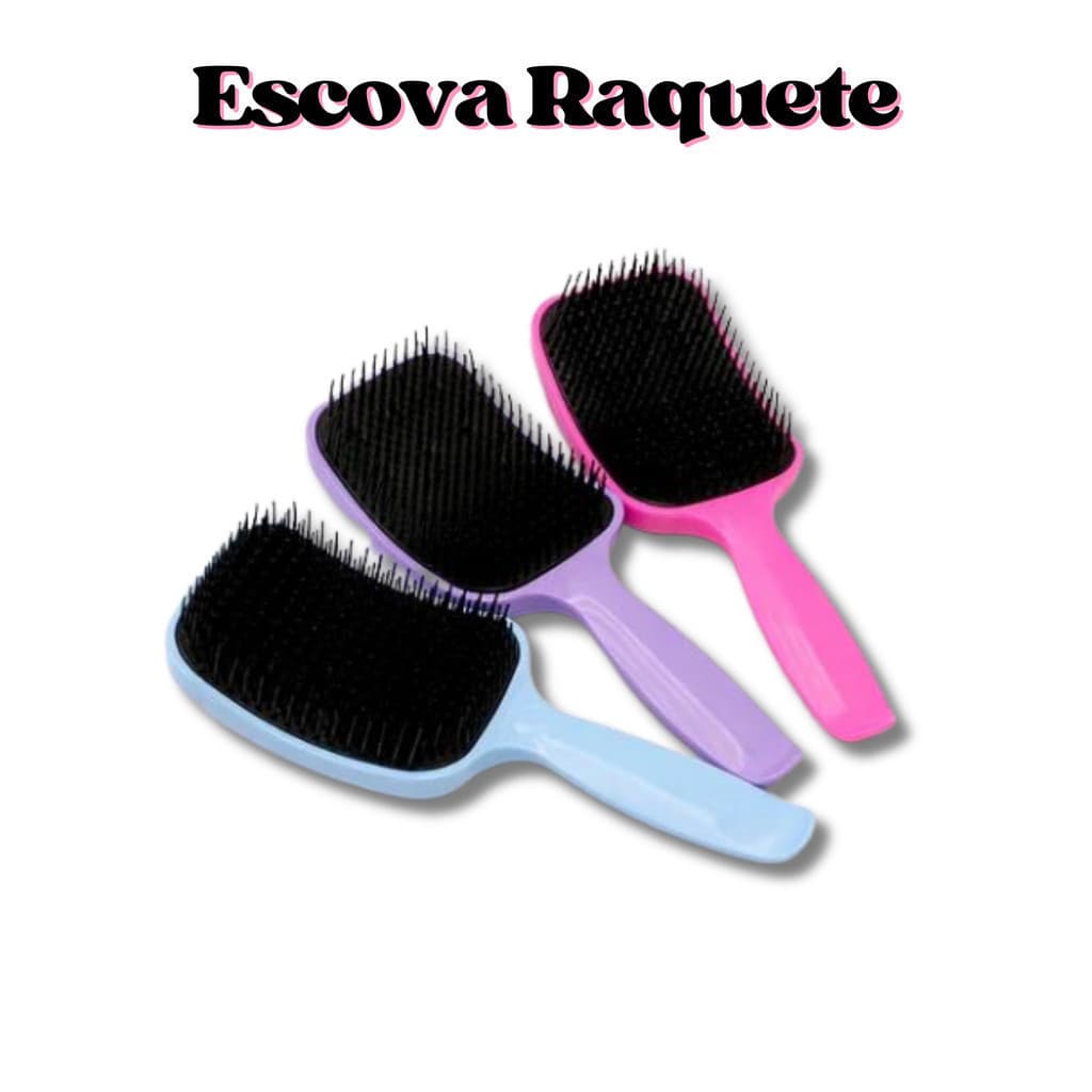  Escova Raquete Desembaraço Suave e Sem Quebrar os Fios