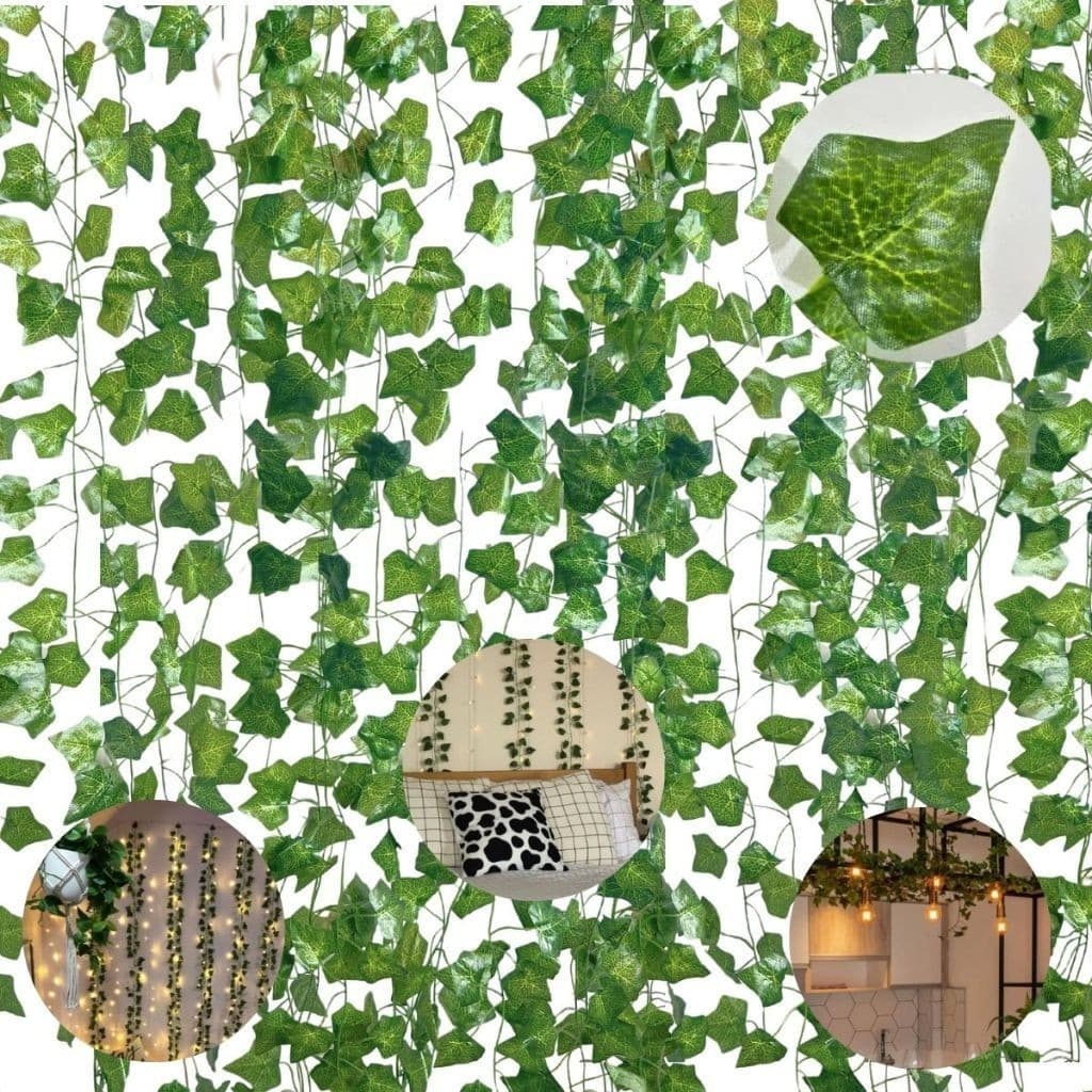 40 Metros Hera Verde Planta Trepadeira Ramos Folhagem Pendente realista Artificial