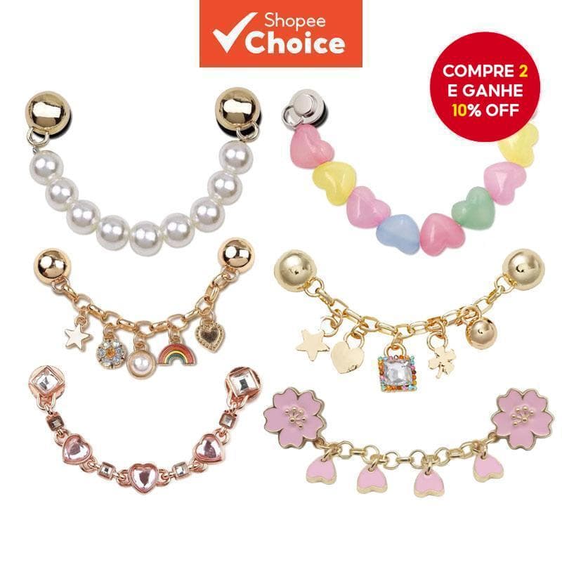 Encantos De Sapato Moda Fivela De Corrente De Metal Acessórios De Flores Fofas Para Mulheres Homens Crianças