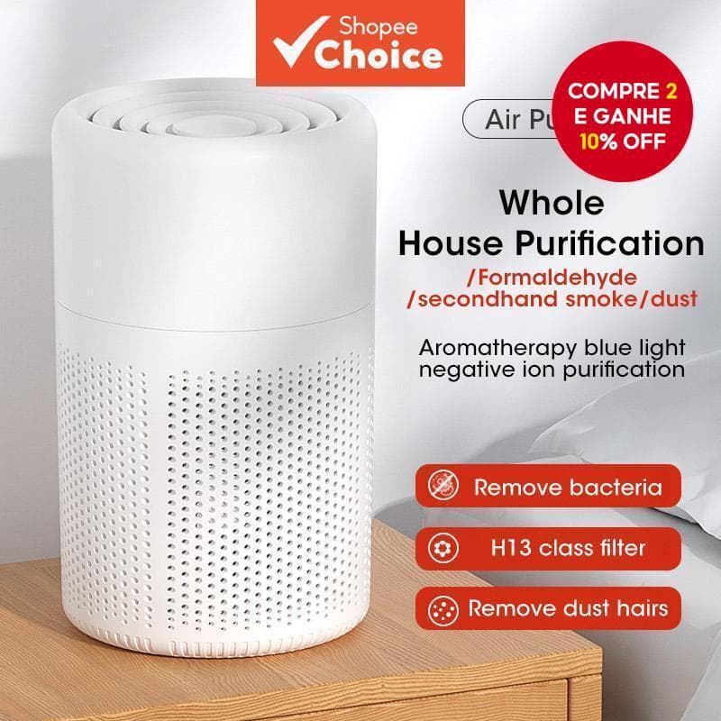 Mini Purificador De Ar De Mesa HEPA Filtrado Purificado Com Fragrância Íons Negativos