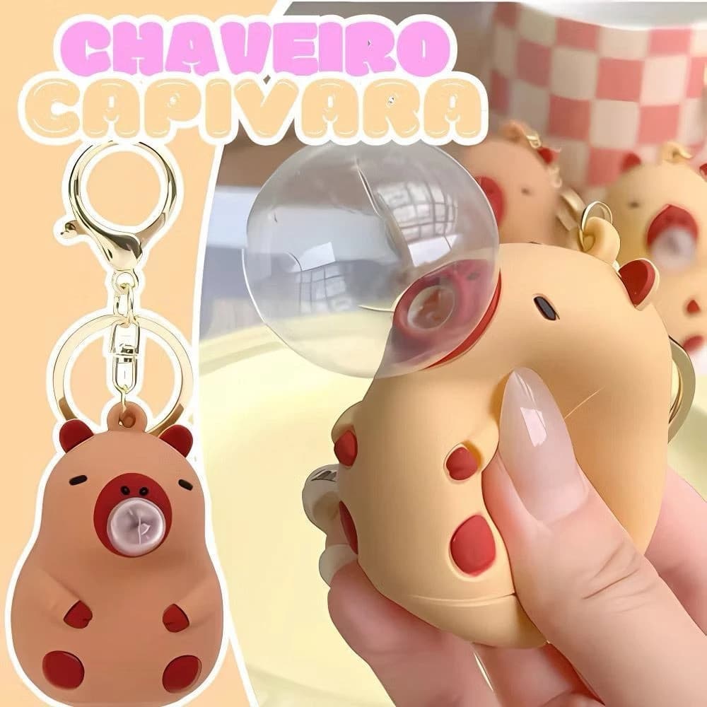 Chaveiro Inflável Antiestresse Squishy Capivara Capivara  anjgg