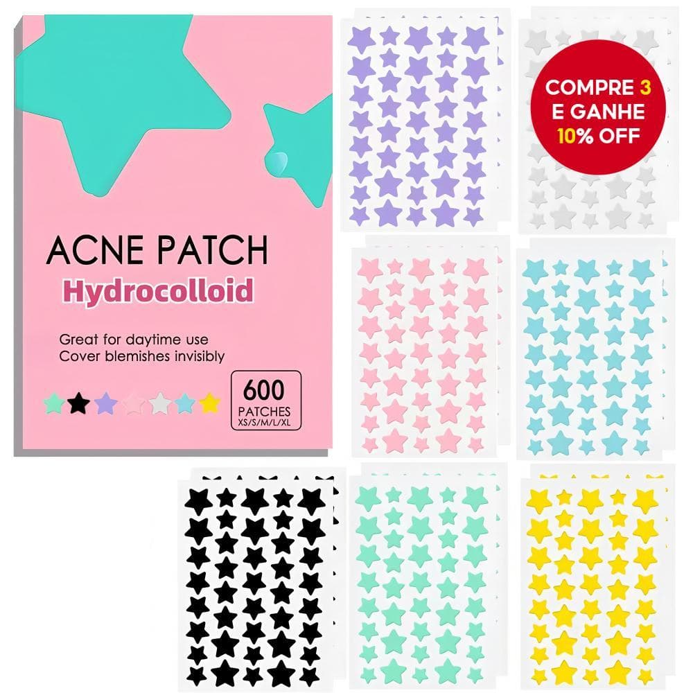  [Quente] Remendo de Estrela para Espinhas, Adesivos Fofos para Zits no Rosto, Adesivos para Manchas em Estrela,