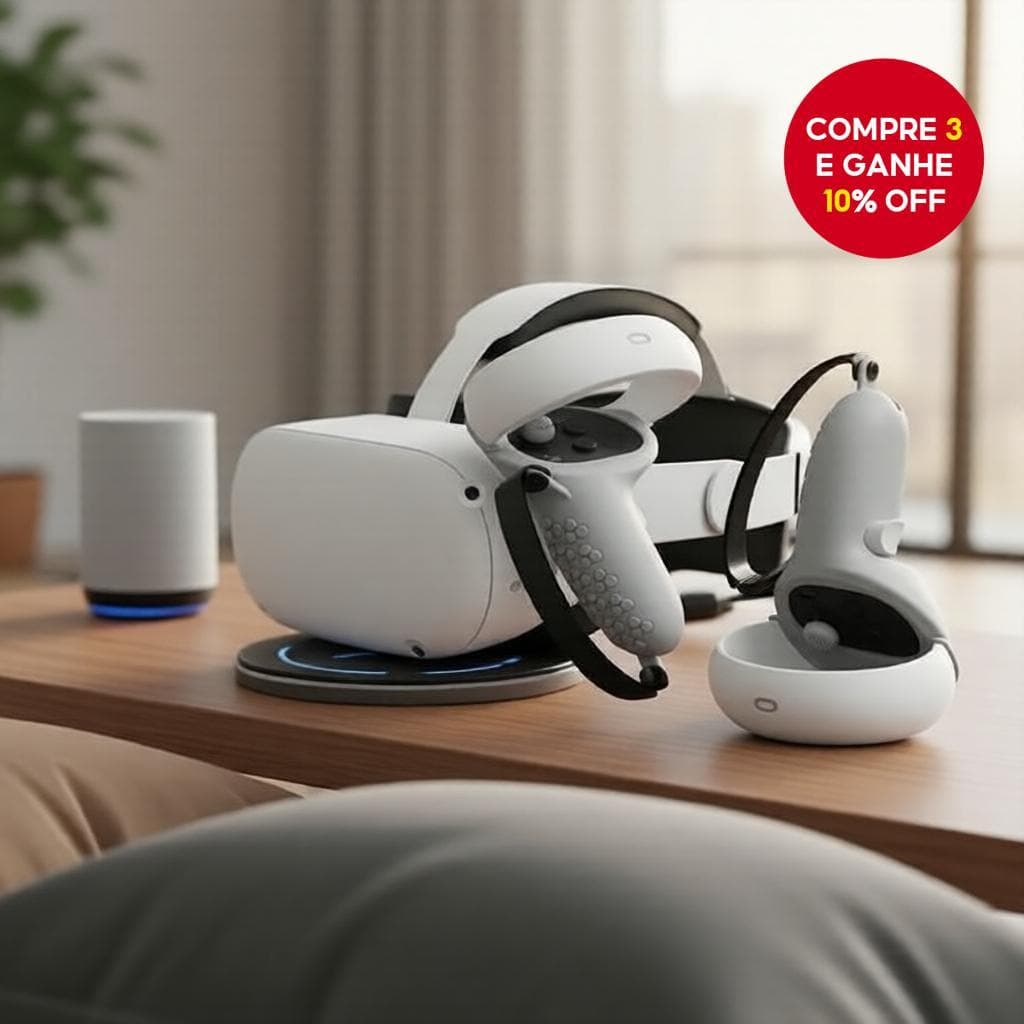  Conjunto de Capas para Controladores Touch VR para Oculus Meta Quest 2: Grips Antiderrapantes e Tampas para Joystick, 1