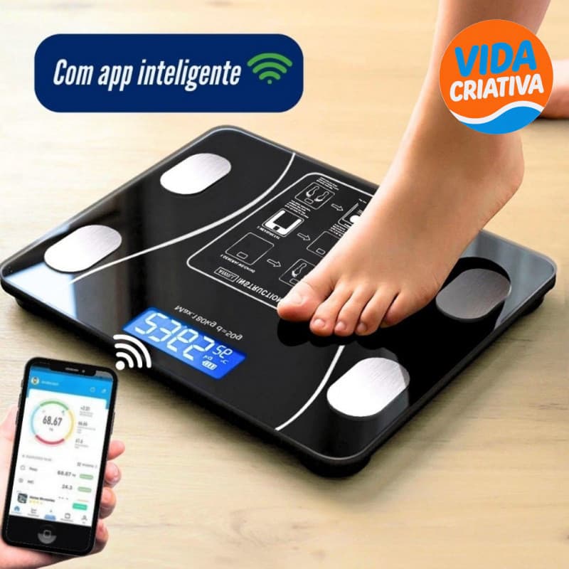 Balança Inteligente com Bioimpedância, App Integrado e Capacidade de até 180kg