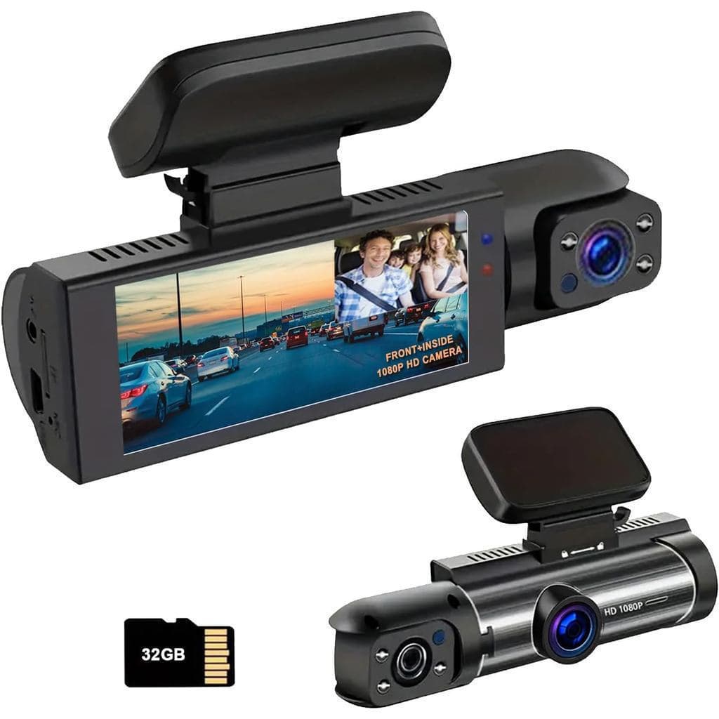 Gravador de Condução com Câmera Dupla 1080P Adequado para Carros, Gravador de Condução com Função de Visão Noturna Infra