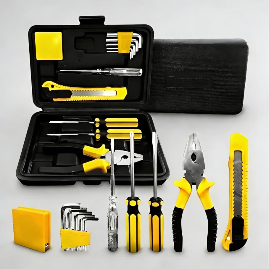 Jogo de Ferramentas 12 Peças Aço Carbono | Kit Com Maleta Portátil