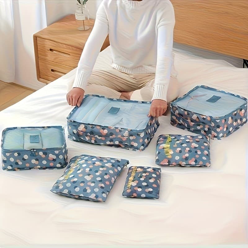 Kit 6 Pecas Bolsa De Armazenamento De Bagagem Organizador De Mala MM