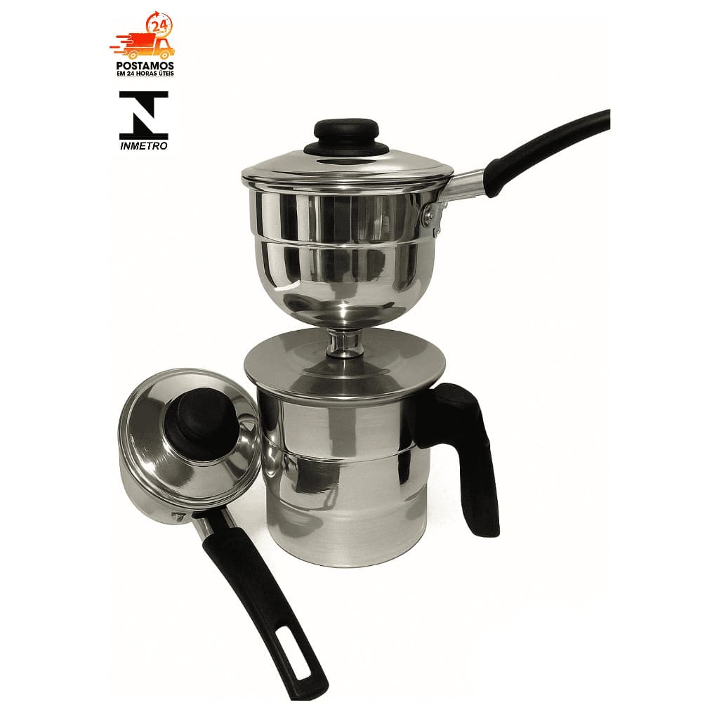 Cuscuzeiro a Vapor em Alumínio Polido – 2 Cumbucas