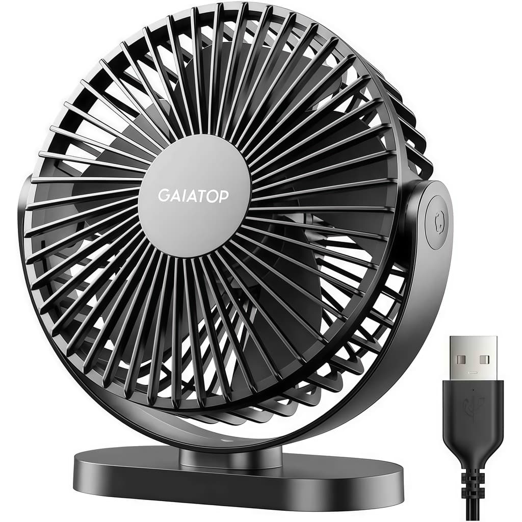 Ventilador Portátil de Mesa Gaiatop TF55 3 Velocidades com Cabo USB  Ultra Silencioso