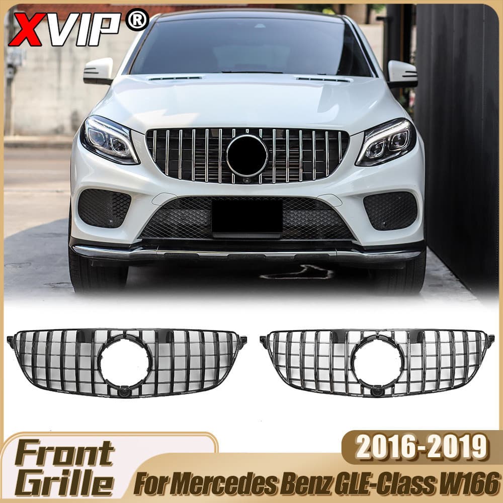 XVIP Grade De Corrida Estilo GTR Preto Cromado Para Mercedes Benz GLE-Class W166 GLE350 GLE400 GLE450 GLE500 GLE43 AMG 2