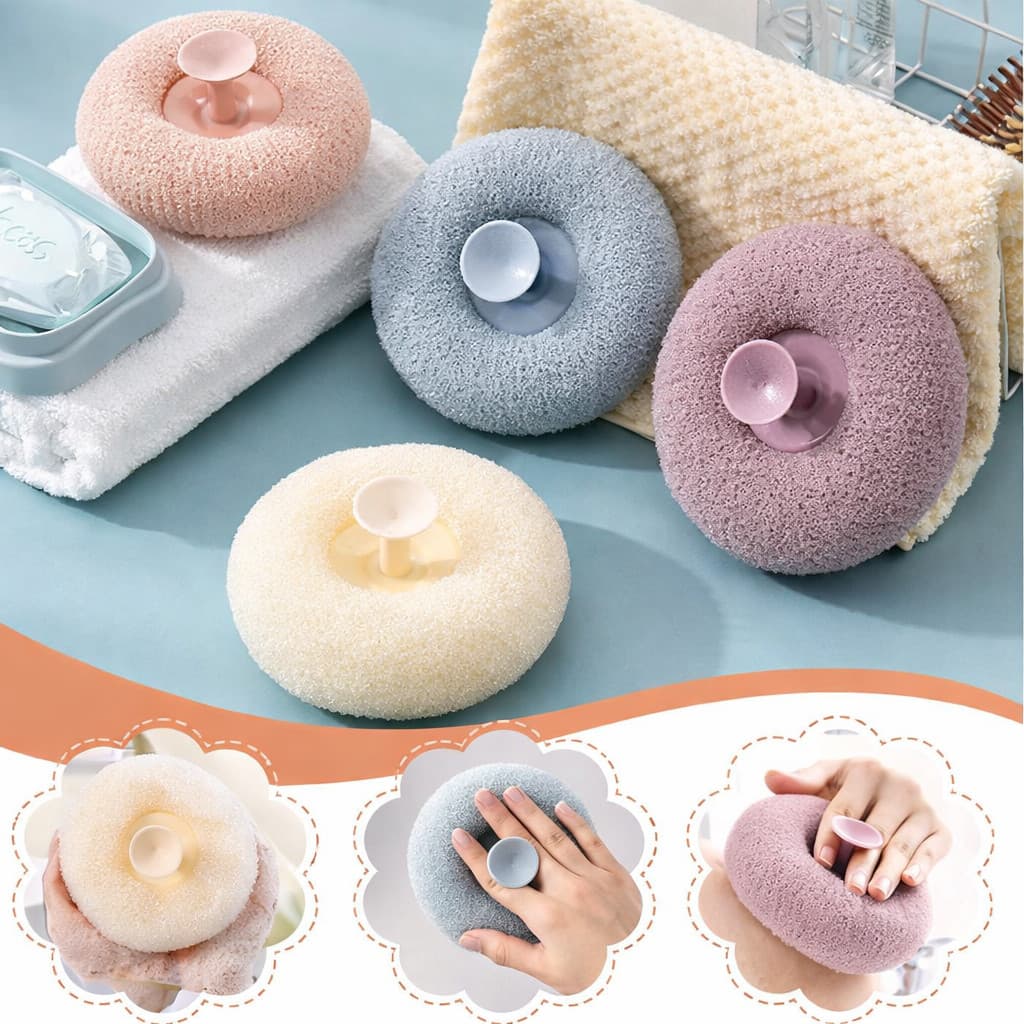Bola de Banho Massageadora com Ventosa Esponja Corporal Macia para Spa em Casa