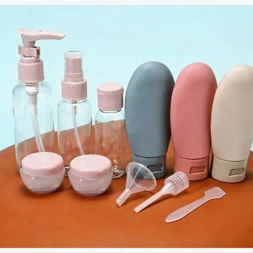 Kit 11 Frascos Viagem Shampoo Creme Sabonete Cuidados Pessoais