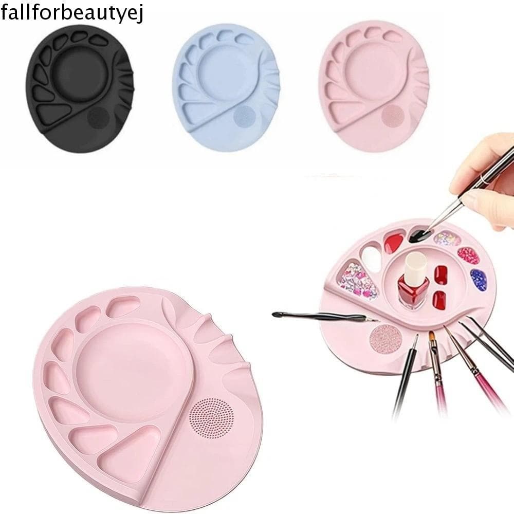 Paleta De Tapete De Maquiagem FALLFORBEAUTYEJ , De Silicone Durável , Base Em Formato Elíptico