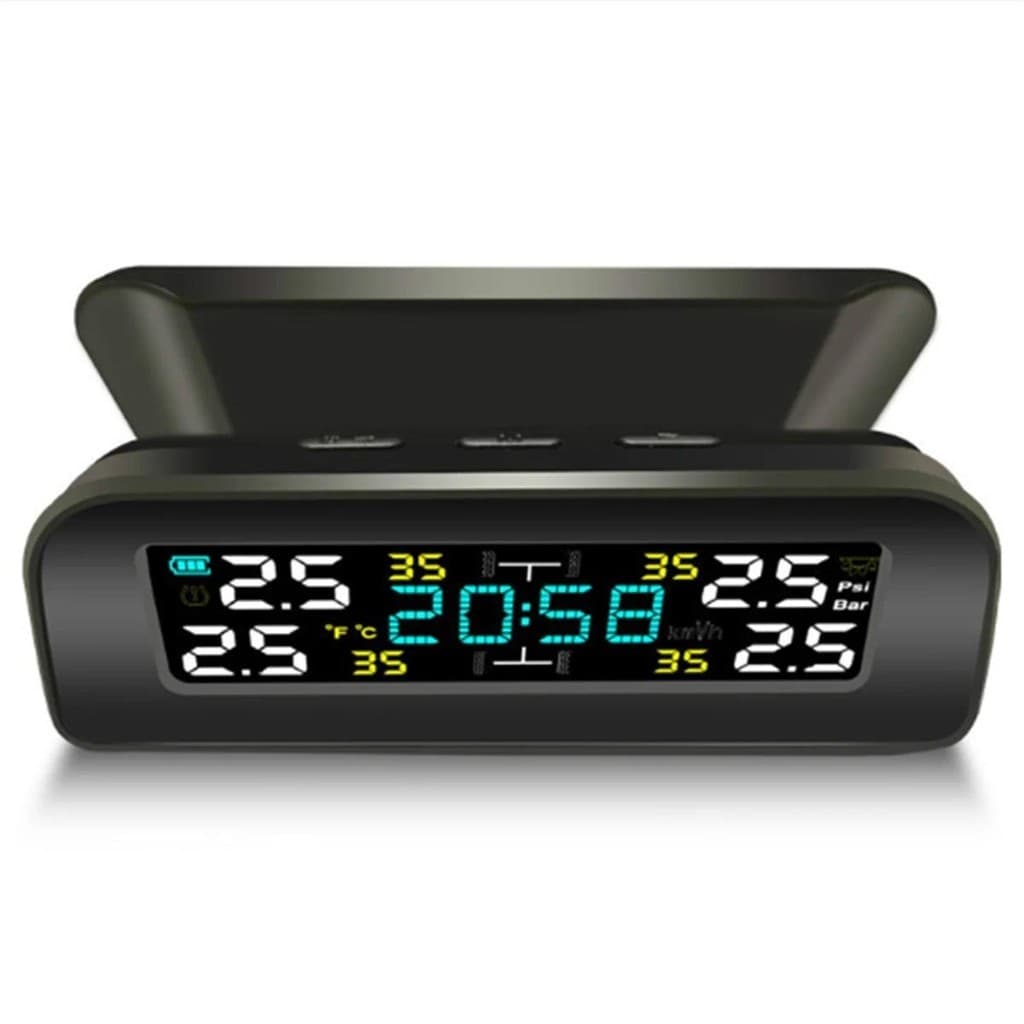 Monitor De Pressão Dos Pneus De Temperatura Do Carro Universal Inspeção Sem Fio Energia Solar Tempo Externo