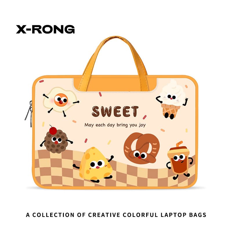 Novidade para 2026 Xiangrong Bonito Criativo Gourmet Bolsa para Laptop Portátil Feminino Adequado Huawei matebook14 Appl