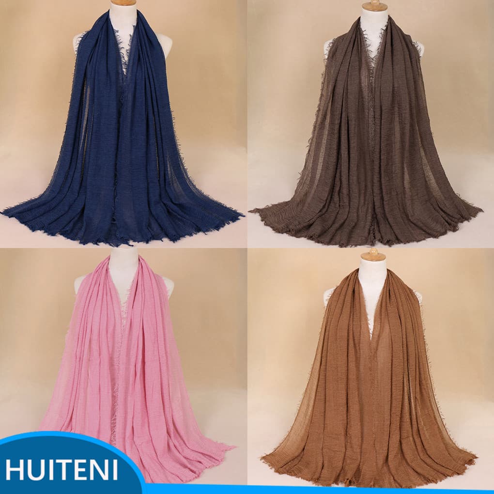 Senhoras Lenço Longo Feminino Algodão Outono Vermelho Macio Pescoço Verão