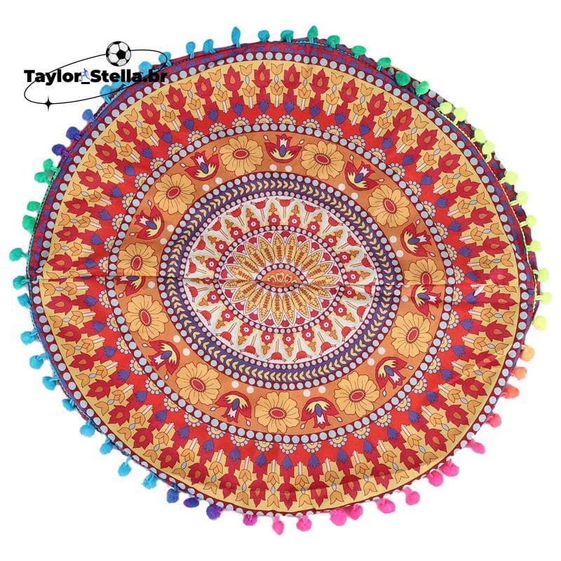 Mandala Indiana Piso Redondo Boêmio Almofadas Capa 13