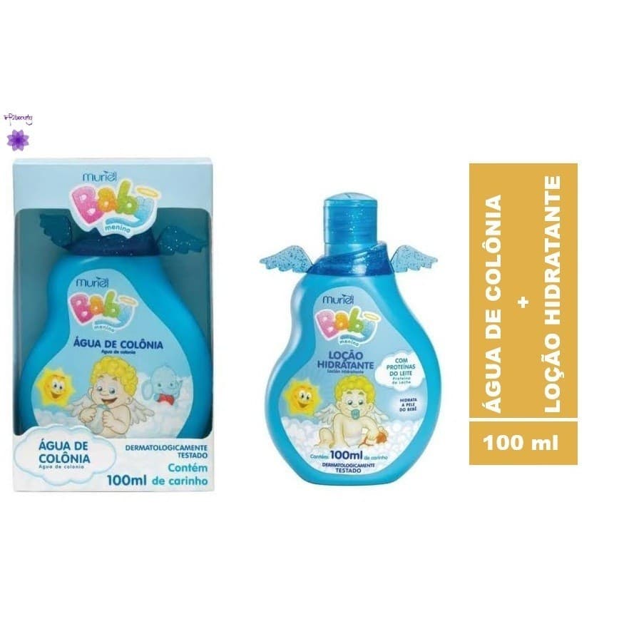 Kit Água de Colônia 100ml + Loção Hidratante 100ml Azul Muriel Baby