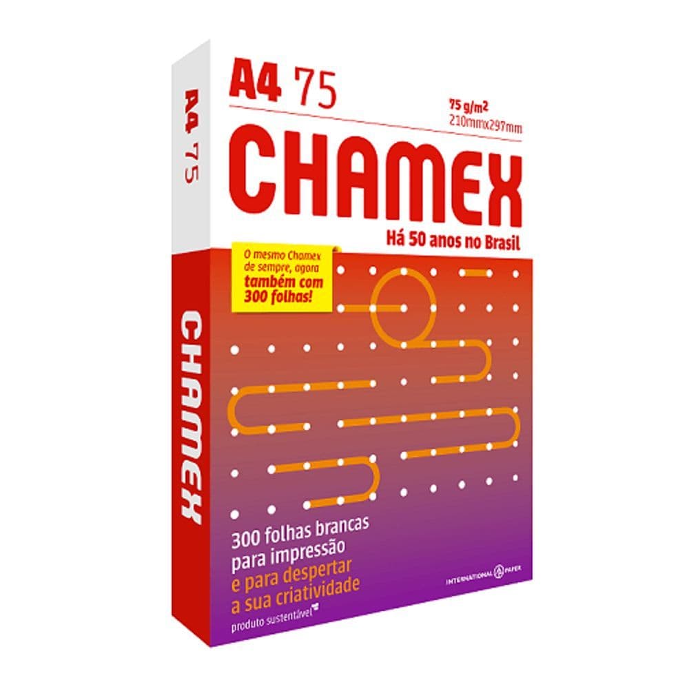 Papel Sulfite Chamex 100/300/500 Folhas Office 75g A4