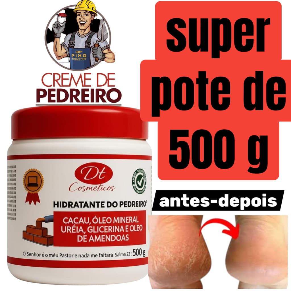 Creme De Ureia 500g Super Hidratante Para Pedreiros - Ureia Amêndoas Cacau Glicerina
