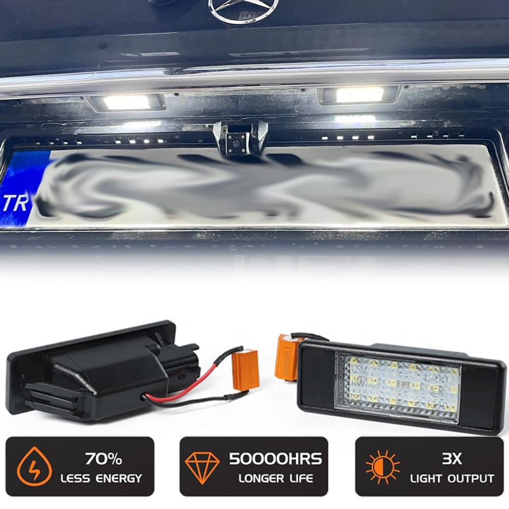 Acessórios Automotivos LED Luzes Da Placa De Licença Traseira Canbus Lâmpada De Etiqueta De Advertência Para Mercedes-Be