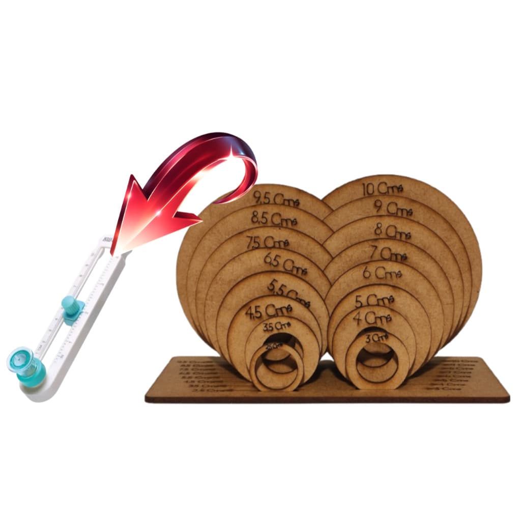 Gabarito para corte de adesivos/tags redondo em MDF