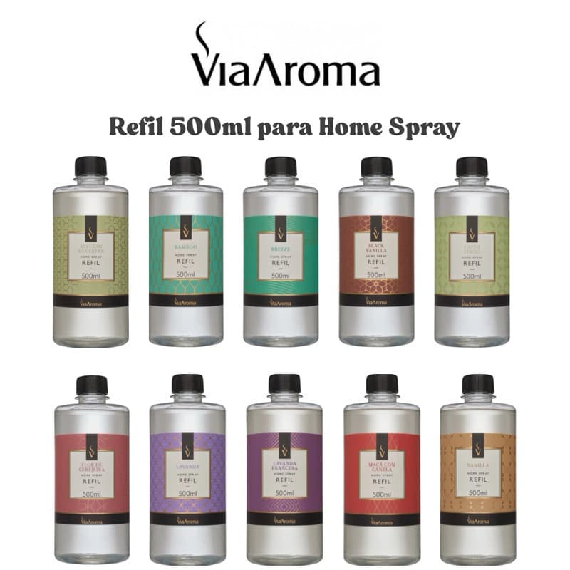 Refil 500ml Via Aroma Home Spray  Ideal para Reposição de Aromas