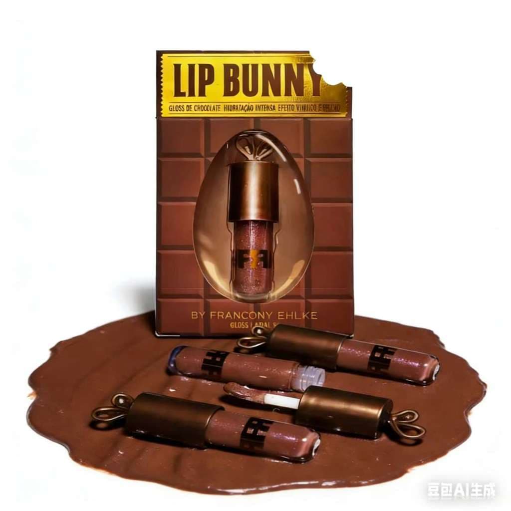 Gloss labial hidratante e protetor de chocolate com chaveiro.