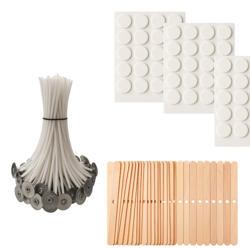 50 Pavio Velas Lembrancinhas Noivado Chá Bebe A2020 10cm + 50 Adesivos 2CM 50 Uns + 25 Centralizador